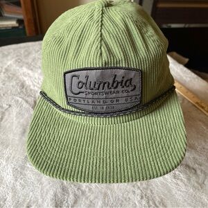 Columbia Green Corduroy Cap adjustable one size